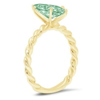 2.0ct Marquise Cut zeleni simulirani dijamant 18K žuti zlatni godišnjički angažman prsten veličine 5.5