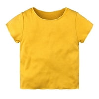 Toddler Kids Baby Boys Girls Solid Boja kratkih rukava Crewneck T-majice Vrhovi Tee Odjeća Dječja odjeća