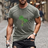 Odeeerbi Muške grafičke majice Ležerne prilike 3D ispis Sportske fitness košulje okruglog vrata kratkih
