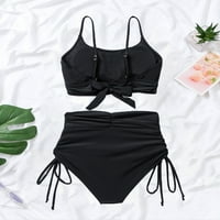 Žene Soild Print Bikinis Push Up Bikini Postavite dva ogrtačka kupaća kupaća za žene plus kupaće odijela