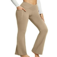 Avamo ženske nogave noge joga joga hlače čvrste boje sportske pantalone Fitness casual dno tanka fit
