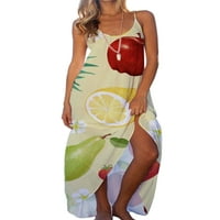 Leuncero Sexy Cami Maxi haljine za žene Boho visoke niske ljetnje na plaži Sundress Ljetna modna casual