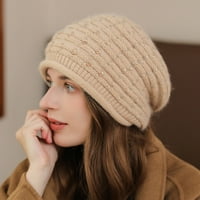 Jesenja zimska vuna pletena šešir hrpe hrpa topla gusta mekana elastična pletena vunena šešir dnevno