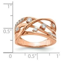 Čvrsta 14k ruža zlatna dijamantna prstena veličine 8