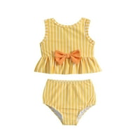 Djevojčica za bebe dvodijelni bikini kupaći kostim ljetni kradljivac Striped tiskani Bowknot Dva bikinija