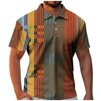 Muška košulja Muška modna reverska boja blokira polo majica casual dugih rukava Top narandžasta l