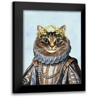 FAB Funky Black Modern Framed Museum Art Print pod nazivom - Cat Queen