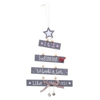 Dianhelloya Wood Božićni ukras Modna lagana lijepa navedna privjesna slova viseći ukras za zabavu