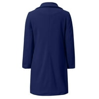 Fall Jackets Fashion Womens Topli FAUS kaput kardigan zimski čvrsti dugi rukav s ventilatorim klasama