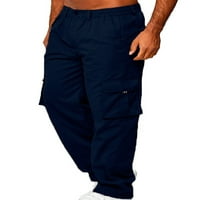 Groanlook Muške hlače Čvrste boje pantalone Elastični struk za slobodno vrijeme sa džepovima MENS Moded