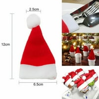 Božićna santa kapa za držač srebrnog softvera Mini Santa šešir boce pokrivaju mali božićni santa šeširi