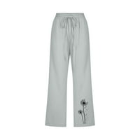 Kiplyki Veleprodaja Žene Capris Ispis Elastične labave hlače Ravne široke pantalone za noge sa džepom