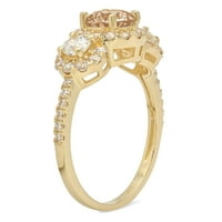 1.79ct okrugli rez braon šampanjac simulirani dijamant 14k žuto zlato graviranje izjava godišnjica angažmana vjenčanog kamenog prstena veličine 3,75