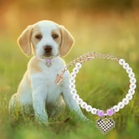 IOPQO Pribor za kućne ljubimce Pearl ogrlice biseri lančani ogrlica za pse Ogrlica za pse Metalna kubanska