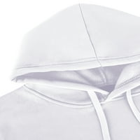 Nizine žene dukserice čvrste boje kapuljače na kapuljaču za crtanje casual pulover džep bijeli xxl