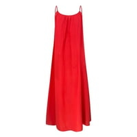 Petkort ženske ljetne casual haljine kratki rukav košulja formalna haljina za zabavu za vjenčanja crvena,