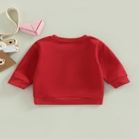 Bagilaanoe Toddler Baby Girl Valentinovo Dukserica s dugim rukavima Pismo pulover 3T 4T Djeca Labavi