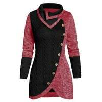 Hueook džemperi za žene plus veličine zimskog pada dugih rukava modni print casual lagani okrugli vrat