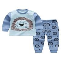 Beiwei Toddler Ležerne prugaste obuke za spavanje tiskana dva odjeća pidžama setovi dječaci Elastični