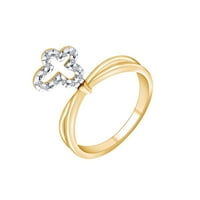 0. CTTW okrugli bijeli prirodni dijamantski prsten u 14K čvrstog zlatnog prstena-5
