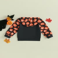 SprifAllBaby Kids Halloween Dukseri s dugim rukavima Pumpkin Ispiši labave dukseve Toddler Topla odjeća