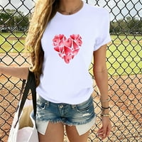 Ženski kratki rukav za parove za čišćenje trendi udobno casual labav vintage Love Heart Graphic majica