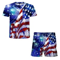 3D muški ljetni odijelo Sport Američki dan Neovisnost Štampanje zastava Men Muška odijela