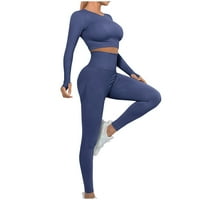 Kakina s vježbanja za žene za čišćenje ženskih bešavnih šupljih joga dugih rukava joga odijelo sportski