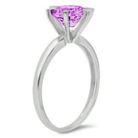 Purple SIMULNI ALEXANDRITE 18K Bijelo zlato Gorsko uređenje godišnjice Angažovanje vjenčanog pasijansa Veličina prstena 9.5