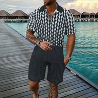 Akiihool Podudaranje kratkih setova za muškarce Muške majice i kratke hlače postavilo dugme za odlaganje dolje na plaži za ljeto