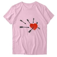 Ženski vrhovi Žene Casual Pismo Ispis kratkih rukava Labavi majica Bluza Pink XL