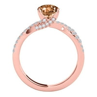 Mauli dragulji za angažman za žene 1. Carat Halo morgatit i dijamantski zaručni prsten izrađen 4-prong