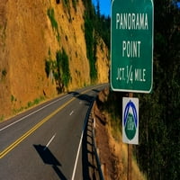 Ovo je cestovni znak koji kaže Panorama tačka koja prikazuje put do mjesta. Print plakata