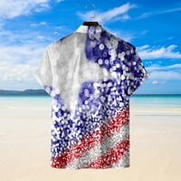 Klasična retro majica TOP modni muškarci Proljeće Ljeto Casual Beach Flag tiskani kratki rukovi top