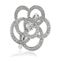 0,75ct Prirodni okrugli dijamantni cvijet za vjenčani prsten za cvijet 14k bijelo zlato