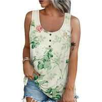 Strugten Žene Ljeto bez rukava Ležerne prilike cvjetne tiskane majice O-izrez TOP BLOUSE ženske majice