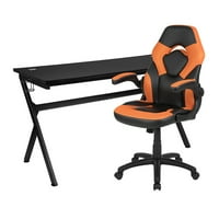 Uffe Gaming Desk i narandžasti crni trkački stolica Set držač za kuhanje za slušalice za slušalice za