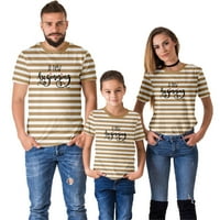 Proljetna izlaska prugasta roditelj-dječja odjeća s kratkim rukavima grafički majica kratkim majicama