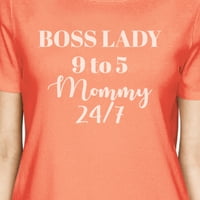 Boss Lady Mammy Wits Peach Witty Majica Slatka dizajn dana majki