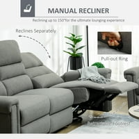 Recliner Sofa kauč sa stopalima, sjedeći kauč Moderni kauč sive boje