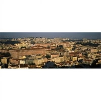 Visok kutni pogled na zgrade u gradu, Alfama, Lisabonu, Portugal Poster Print