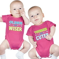 Dječji naljepnice i više smiješnih twin djevojčica odjeća, uključuje bodi, 0-mjesečni mladi stari