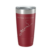 MELTON HILL jezero Karta Tumbler Travel Gol izolirani laserski urezani šalica za kavu Tennessee oz Green