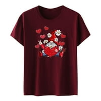 Valentine's Heart Heart Valentine Dnevna majica za žene Love Heart Print Graphic Tee Ljetni vrhovi kratkih
