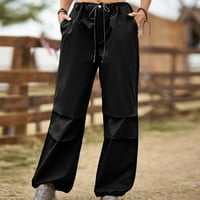 Područje teretnih hlača za žene Torggy High Squik lagana Y2K Streetwear Široka noga na otvorenom Pješačke