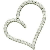 DazzlingRock kolekcija 0. Carat 14k bijeli dijamantski dame srčani privjesak, bijelo zlato