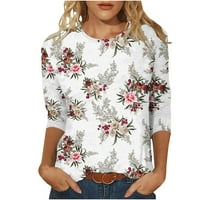 Ayolanni trendi Ljetni cvjetni pulover tiska Na vrhu Casual Labave rukave Boemska grafička majica Bluza