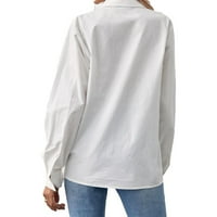 Ženska bluza vrši se na čvrstom košulju gumba White S