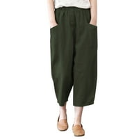 Ženske hlače Čvrsto boje Lood visoki džep struka Ležerne hlače