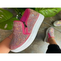 Zodanni Žene Sparkly Glitter Loafers klizne na ravne cipele Casual Comfy tenisice